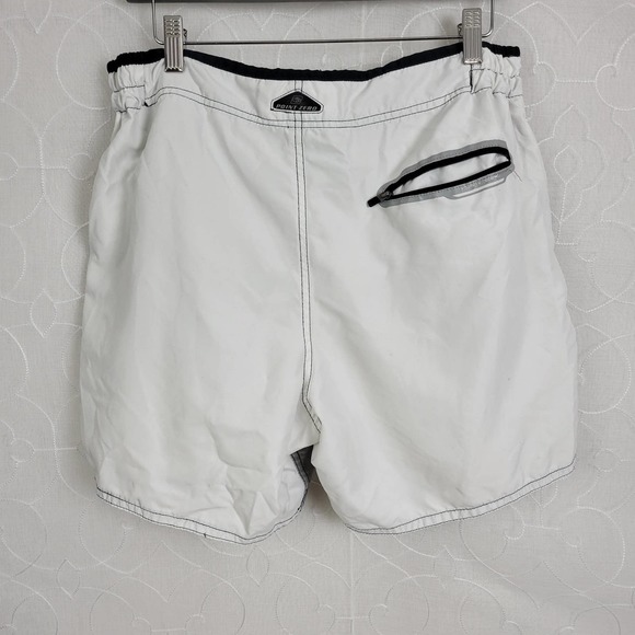 Point Zero Mens Trunk Shorts White Dry Edition Elastic Waist Drawstring Swimwear - Picture 2 of 3